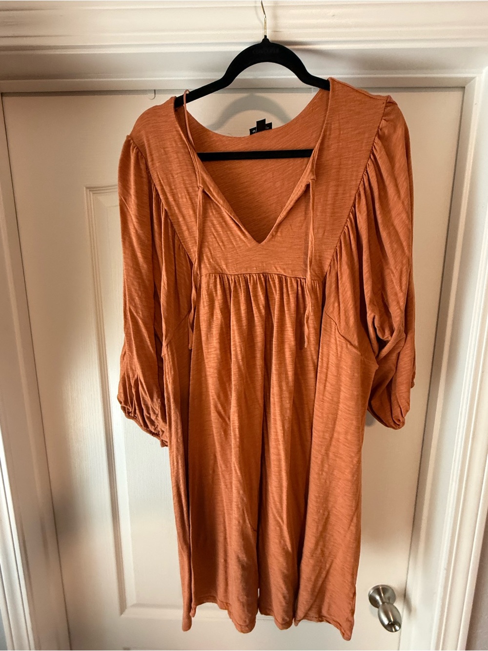 torrid Rust-Orange Boho V-Neck Mini Dress